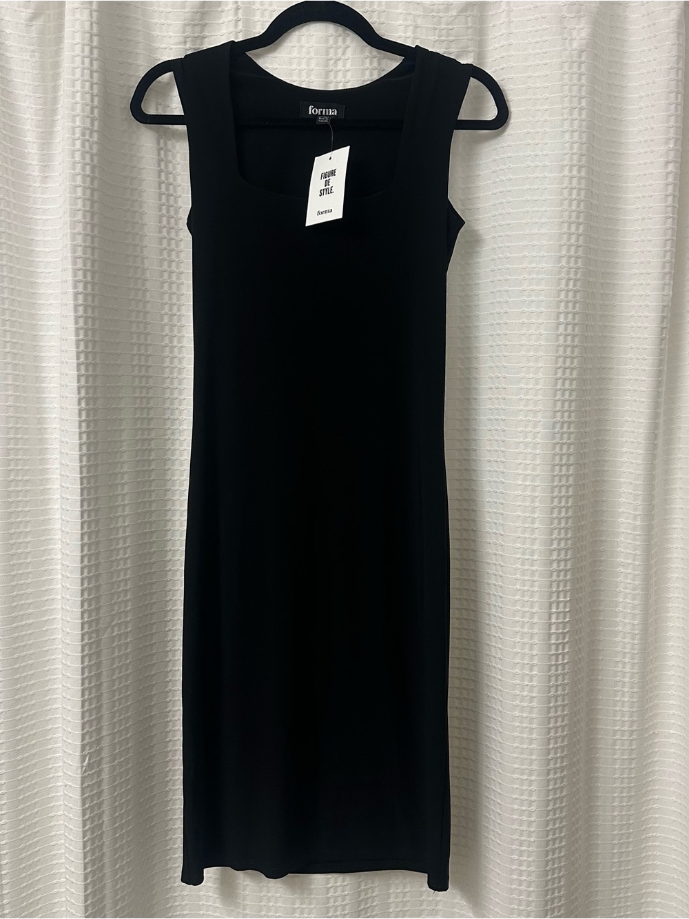 Forma Black Square-Neck Midi Dress